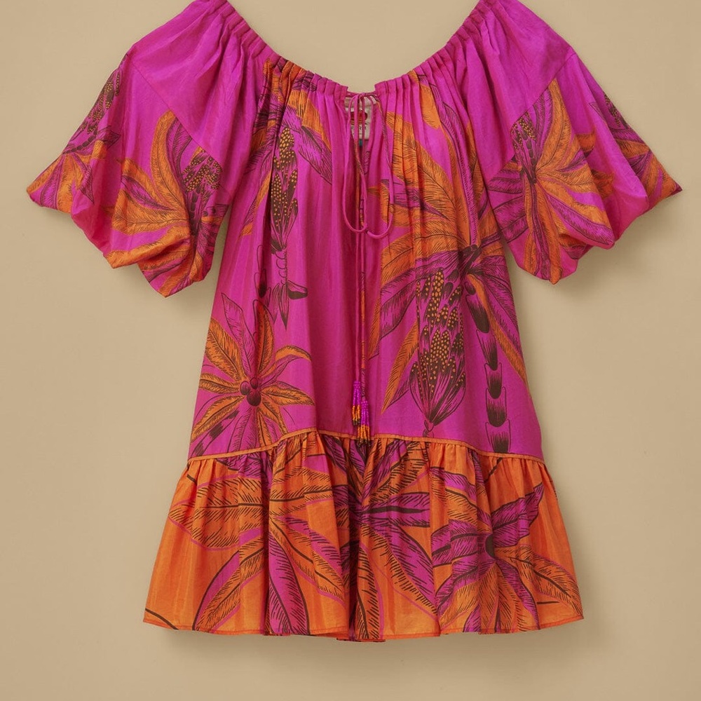 NWT Size Small Farm Rio Pink Off The Shoulder Dress